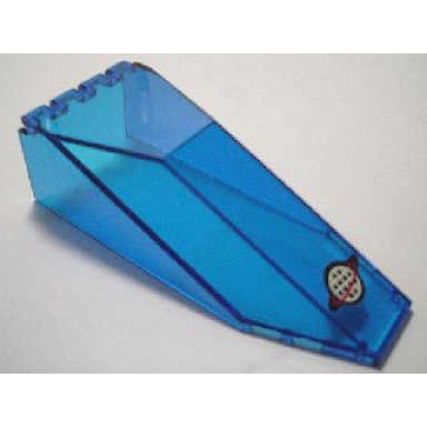 trans-dark blue windscreen 10 x 4 x 2 1 3 canopy with alpha team white grid with red ring pattern sticker - set 6773