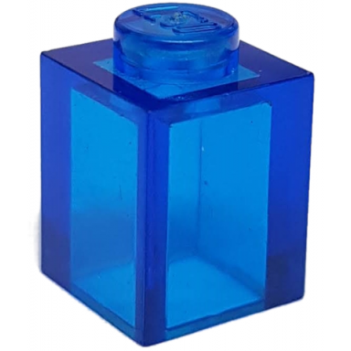 trans-dark blue brick 1 x 1
