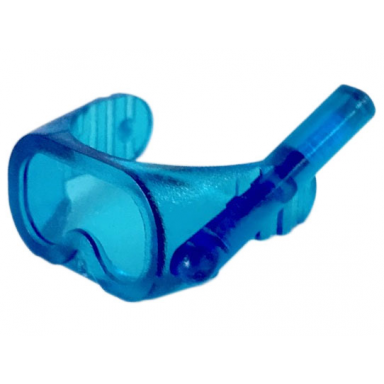 trans-dark blue minifigure visor scuba diver mask