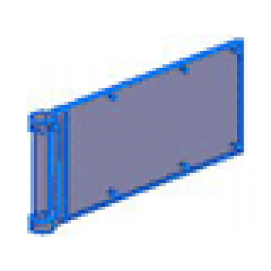 trans-dark blue flag 7 x 3 with bar handle