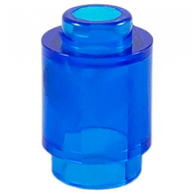 trans-dark blue brick round 1 x 1