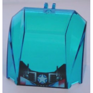 trans-dark blue windscreen 4 x 6 x 4 canopy with hinge and white star and vents pattern