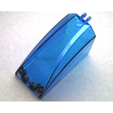 trans-dark blue windscreen 8 x 4 x 4 curved with 2 fingers with headlights and star pattern