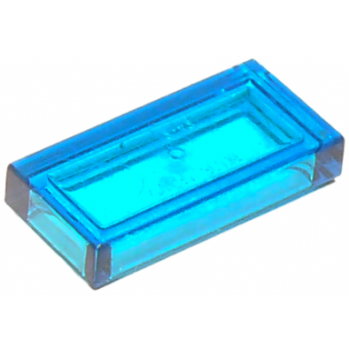trans-dark blue tile 1 x 2