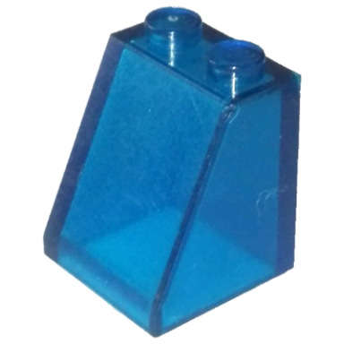 trans-dark blue slope 65 2 x 2 x 2 without bottom tube
