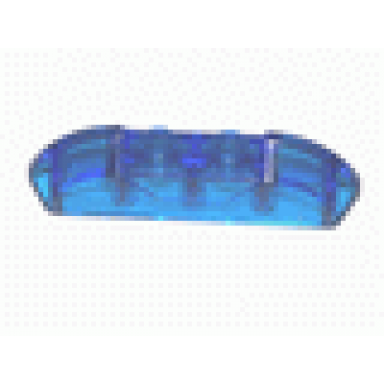 trans-dark blue slope curved 4 x 1 double with 2 recessed studs