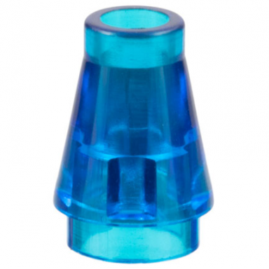 trans-dark blue cone 1 x 1