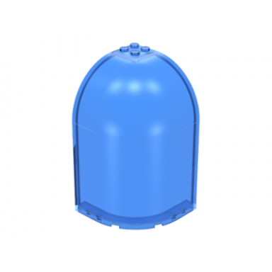 trans-dark blue panel 6 x 6 x 9 corner convex with curved top