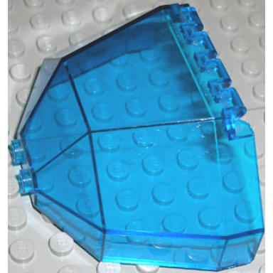 trans-dark blue windscreen 8 x 3 1 2 x 4 1 6 canopy half octagonal