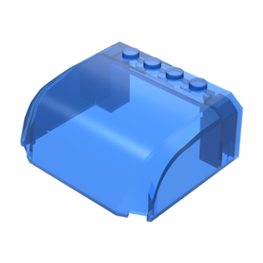 trans-dark blue windscreen 5 x 6 x 2 curved top canopy with 4 studs