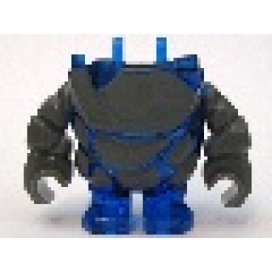 trans-dark blue body rock monster - torso legs with dark bluish gray arms assembly