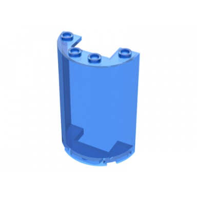 trans-dark blue cylinder half 2 x 4 x 5 with 1 x 2 cutout