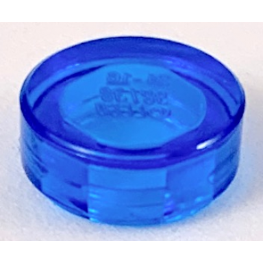 trans-dark blue tile round 1 x 1