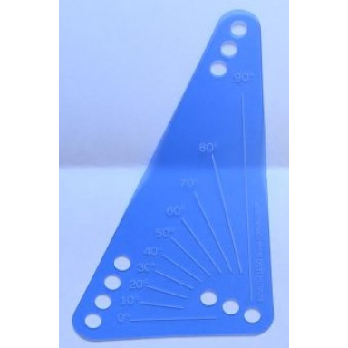 trans-dark blue plastic science technology panel - triangle small with protractor angle markings pattern