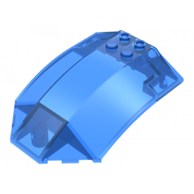trans-dark blue windscreen 8 x 6 x 2 curved sloped sides