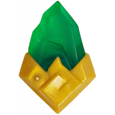 trans-green rock faceted pointed with molded pearl gold base pattern monkie kid color stone