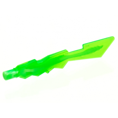 trans-green minifigure weapon sword jagged edges with marbled white pattern