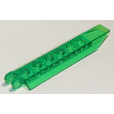 trans-green hinge plate 1 x 8 with angled side extensions squared plate underside