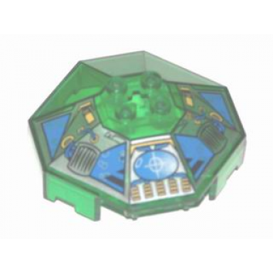 trans-green windscreen 6 x 6 x 2 octagonal canopy with axle hole with hydronauts pattern