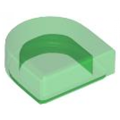 trans-green tile round 1 x 1 half circle extended