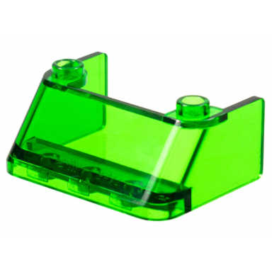 trans-green windscreen 3 x 4 x 1 1 3 with 2 studs on top
