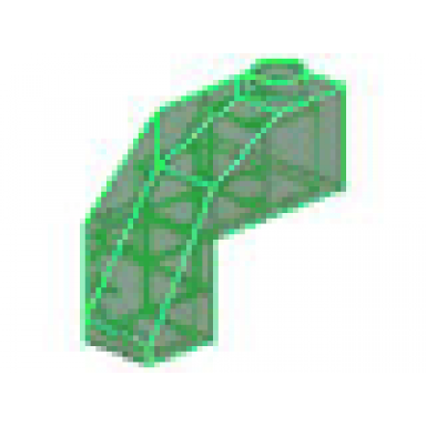 trans-green brick modified facet 3 x 3 x 2 top