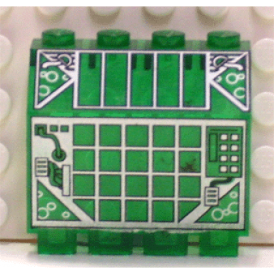 trans-green panel 2 x 4 x 3 1 3 with hinge with silver and black grid pattern