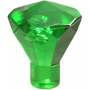 trans-green rock 1 x 1 jewel 24 facet
