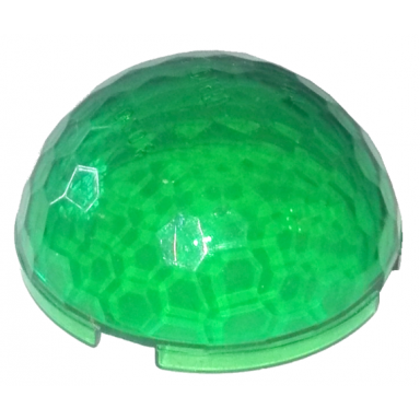 trans-green cylinder hemisphere 4 x 4 multifaceted