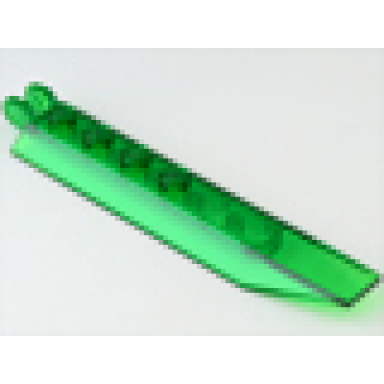 trans-green hinge plate 1 x 8 with angled side extensions 9 teeth and rounded plate underside
