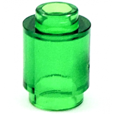 trans-green brick round 1 x 1