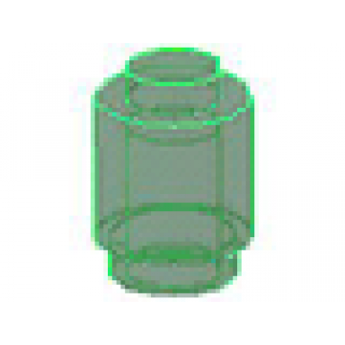 trans-green brick round 1 x 1 - solid stud bottom lip