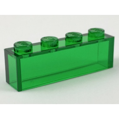 trans-green brick 1 x 4 without bottom tubes