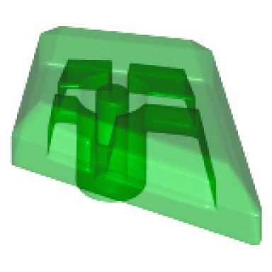 trans-green tile modified 1 x 2 diamond with bar
