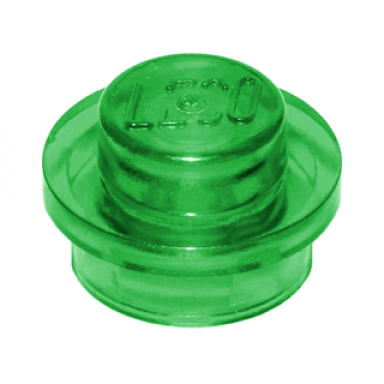 trans-green plate round 1 x 1