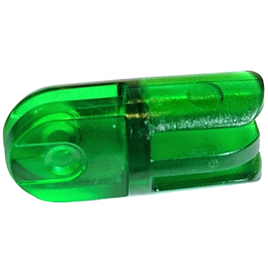 trans-green arm piece turned with 2 and 3 fingers