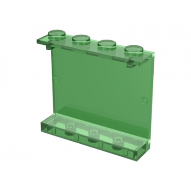 trans-green panel 1 x 4 x 3 - solid studs