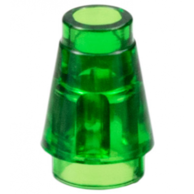 trans-green cone 1 x 1 with top groove