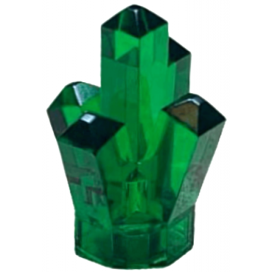 trans-green rock 1 x 1 crystal 5 point