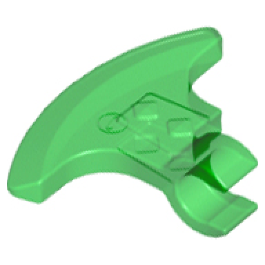 trans-green minifigure weapon axe head with clip