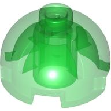 trans-green brick round 2 x 2 dome top