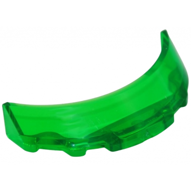 trans-green windscreen 3 x 6 x 1 curved