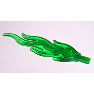 trans-green wave rounded straight large with bar end flame with marbled green pattern