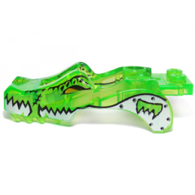 trans-bright green flywheel fairing crocodile shape with silver crocodile pattern