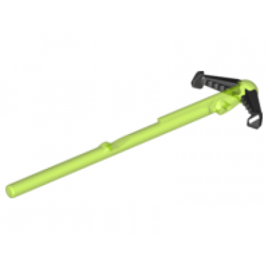 trans-bright green projectile arrow bar 8l with molded flexible rubber black grappling hooks pattern spring shooter harpoon
