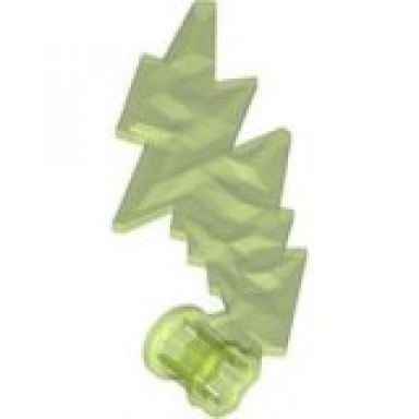 trans-bright green wave angular single with axle hole end lightning bolt