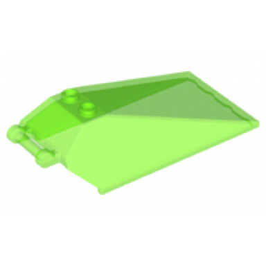 trans-bright green windscreen 8 x 4 x 2 with 2 studs and bar handle