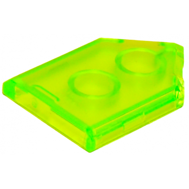 trans-bright green tile modified 2 x 3 pentagonal