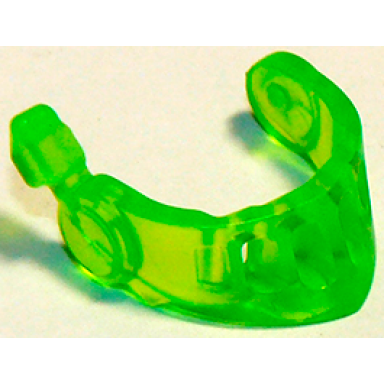 trans-bright green minifigure visor pointed with face grille and antenna