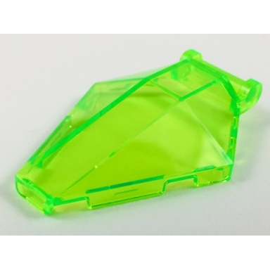 trans-bright green windscreen 6 x 4 x 1 hexagonal with bar handle